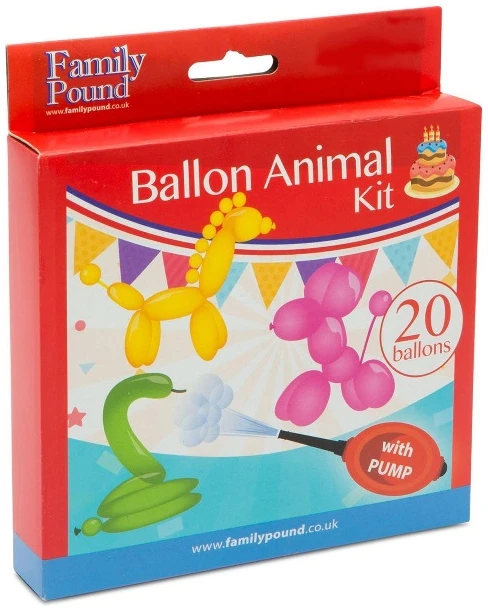 Afbeelding van Family Pound - Modelleer Ballonnen - Ballon Dieren maken - Met Pompje - 20 Stuks - Kinderfeestje - BPK - 4b44