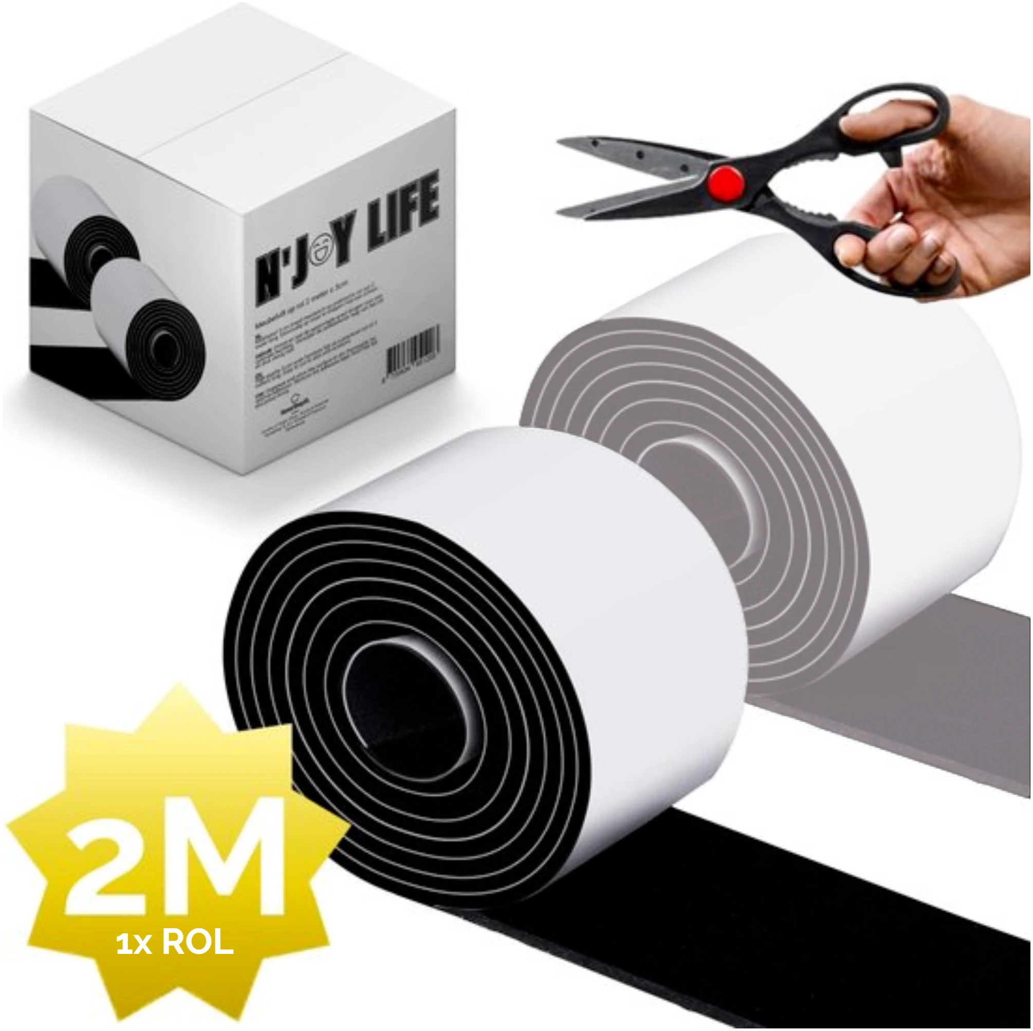 Afbeelding van 1x N'JOY LIFE Premium Vilt op Rol - Anti Kras Meubelvilt Viltjes - 2 meter x 5 cm - Zelfklevende