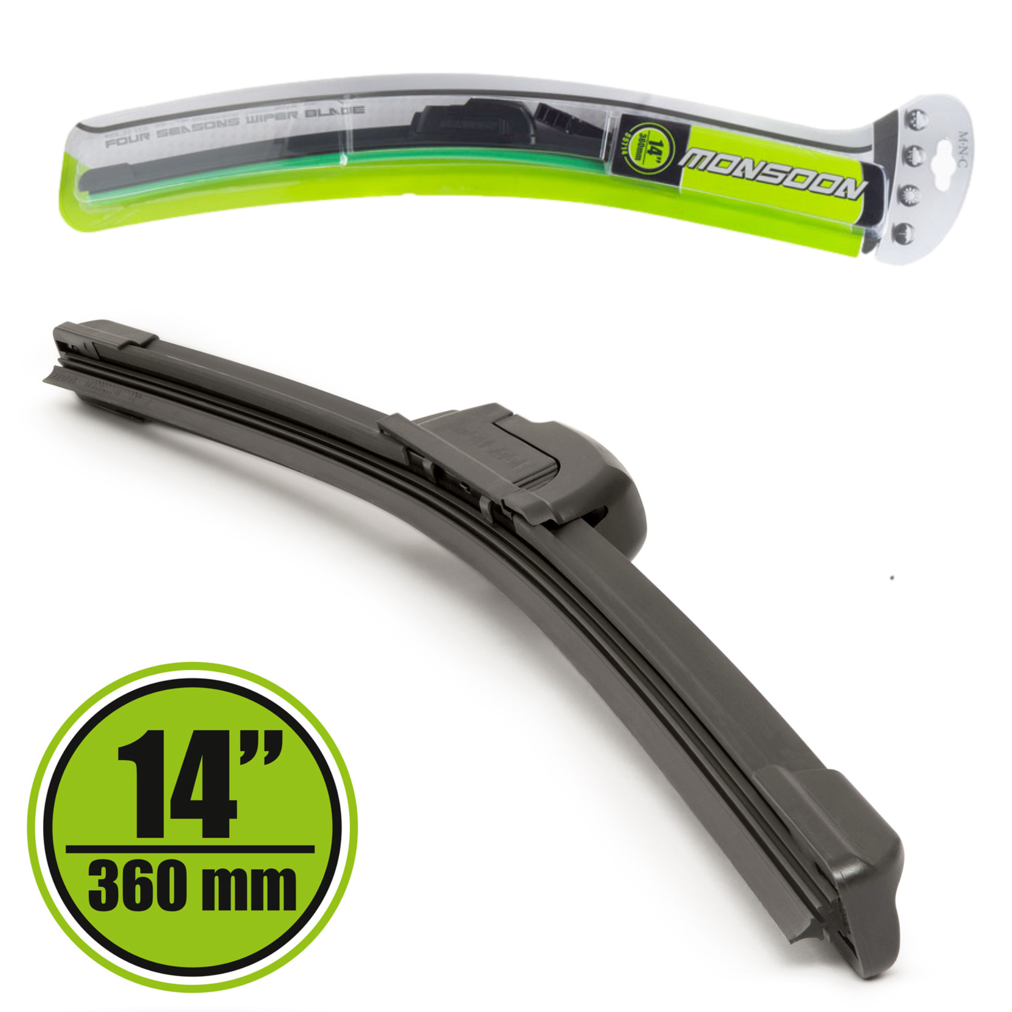 Afbeelding van MNC - Monsoon Aero Tech - 1x Universele Ruitenwisser voor Auto Achterruit of Voorruit - 360 mm - Universeel -