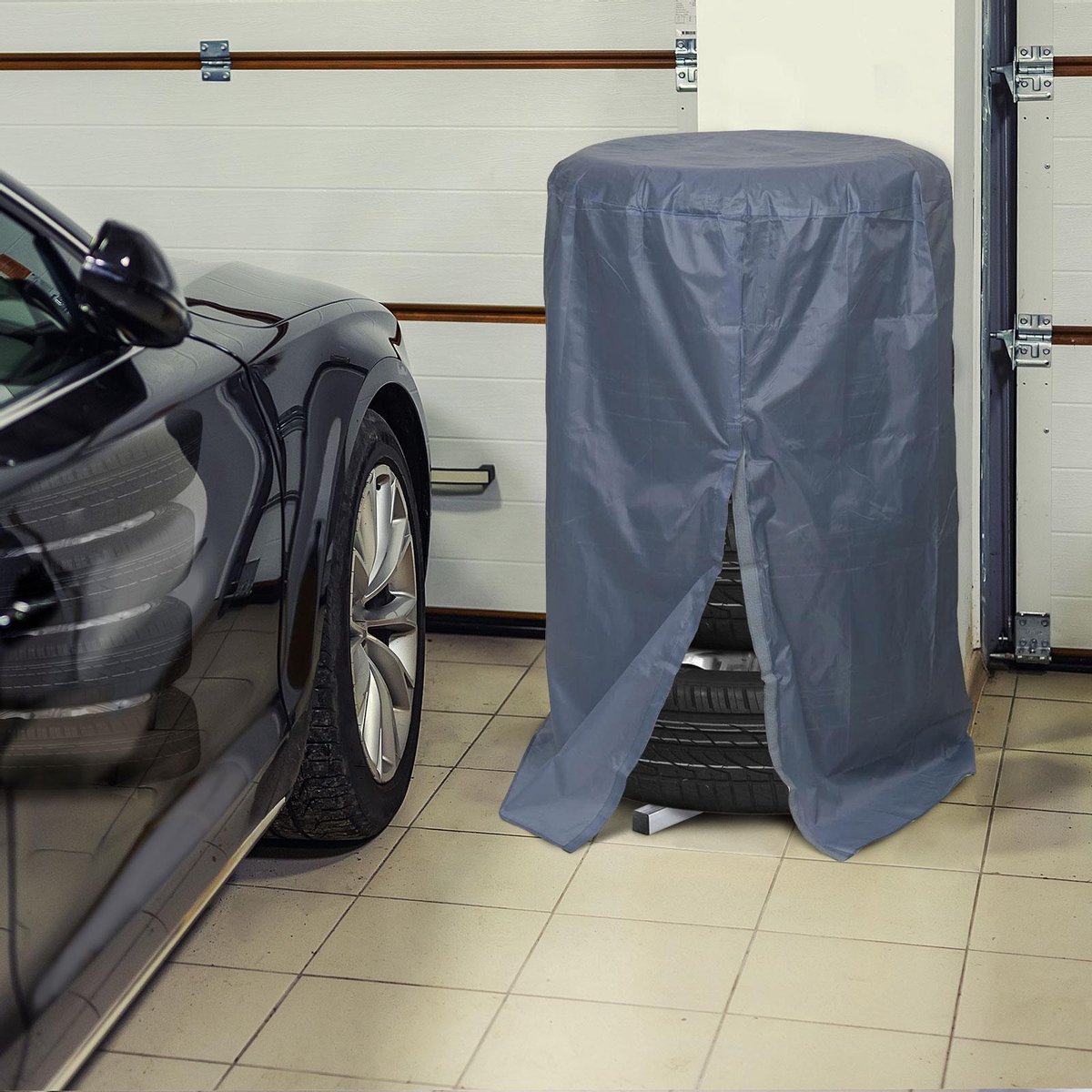 Afbeelding van Velgenboom / Velgenrek / Bandenboom met Hoes - Velgenstandaard Opbergrek voor Winterbanden & Zomerbanden