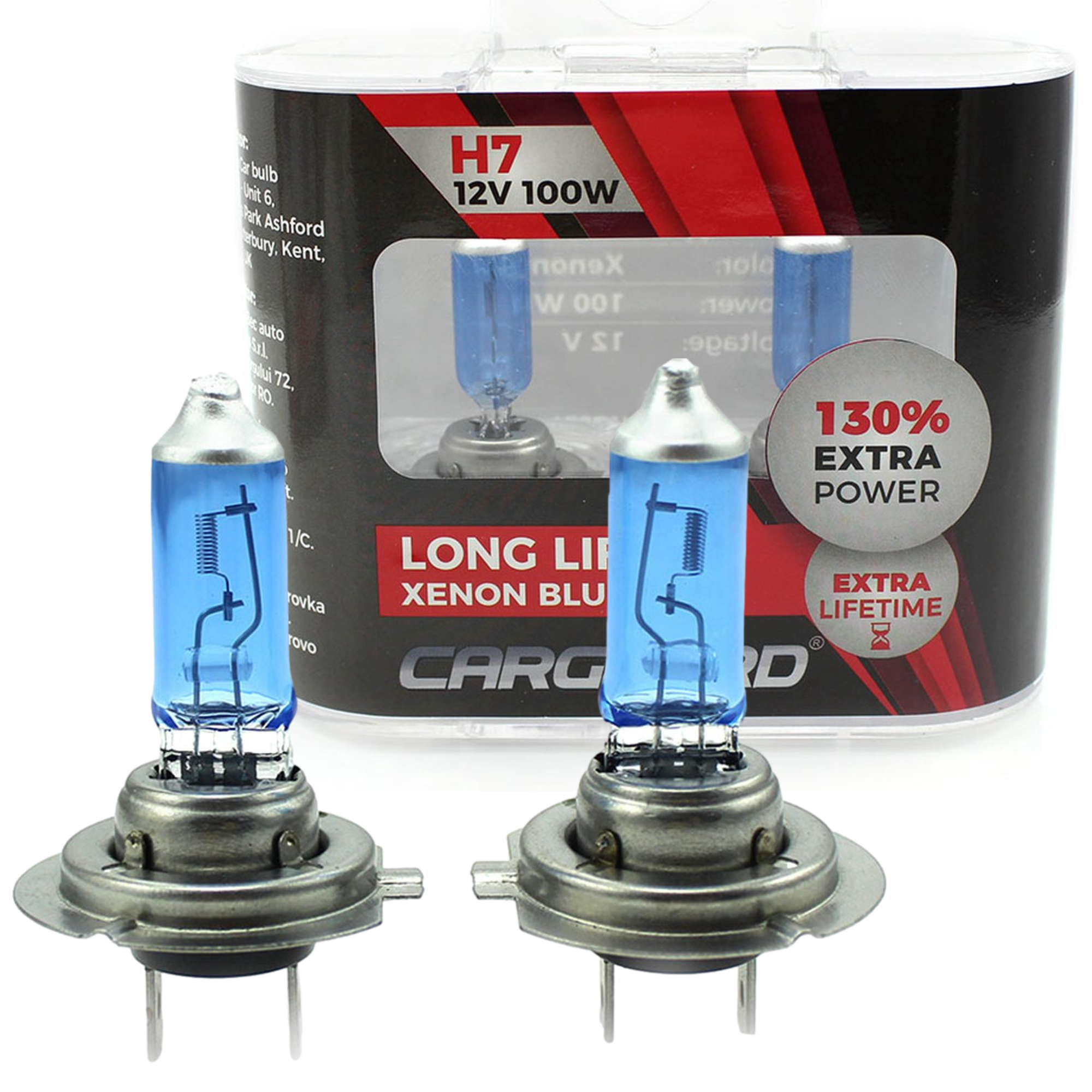 Afbeelding van Carguard - Set (2x) H7 Autolampen Halogeen - Xenon White Look Koplamp (Wit licht) - 100W 12V - Long Lifetime