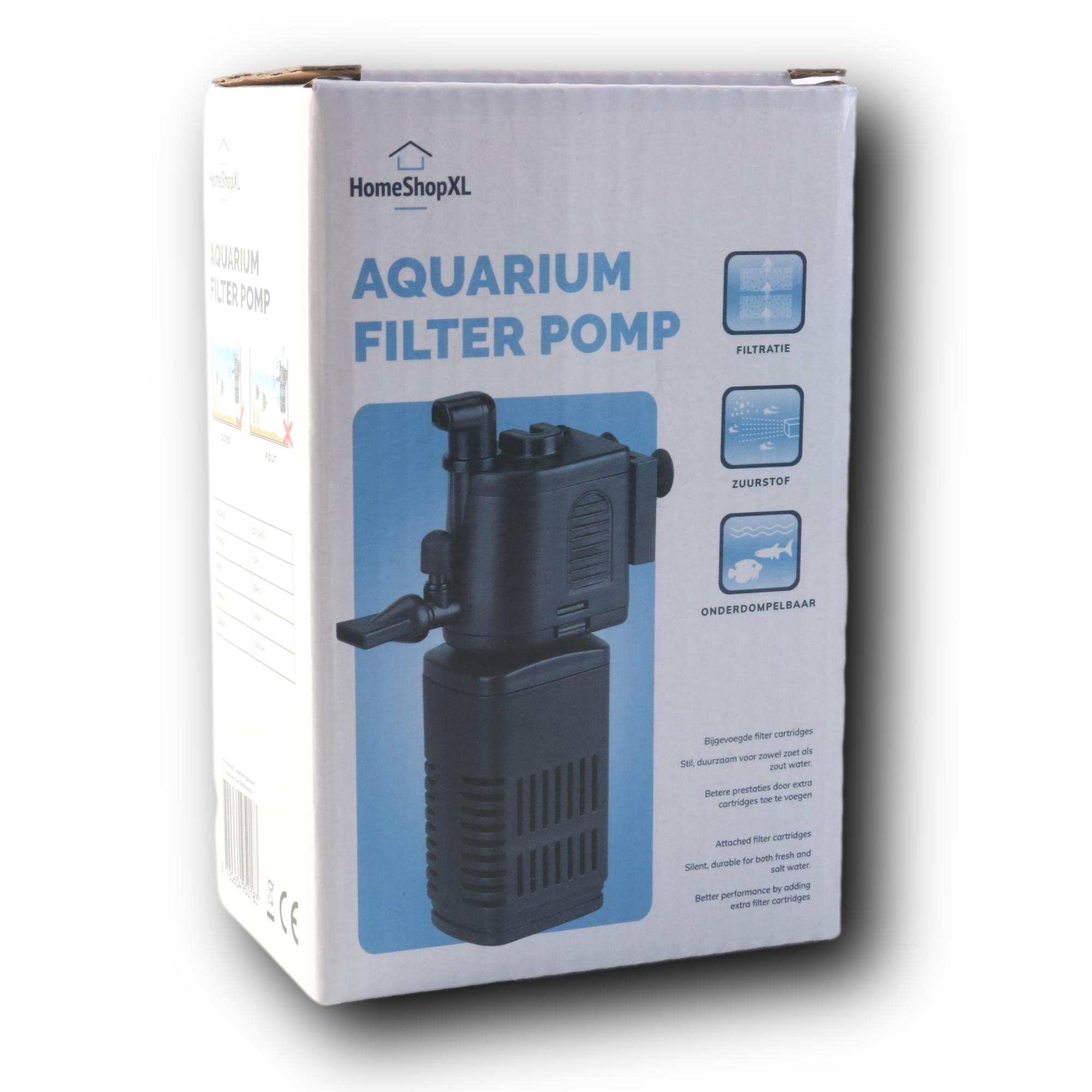 Afbeelding van Aquarium Filter Pomp - Wasbaar Filter - 230V - 500L/h - Aquariumfilter voor Zuurstof en Filtratie - 5065 7f40