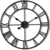 Afbeelding van HSXL - 60cm Grote Stille Wandklok Landelijk en Industrieel uit Zwart Metaal - Groot - 60 cm - Metalen