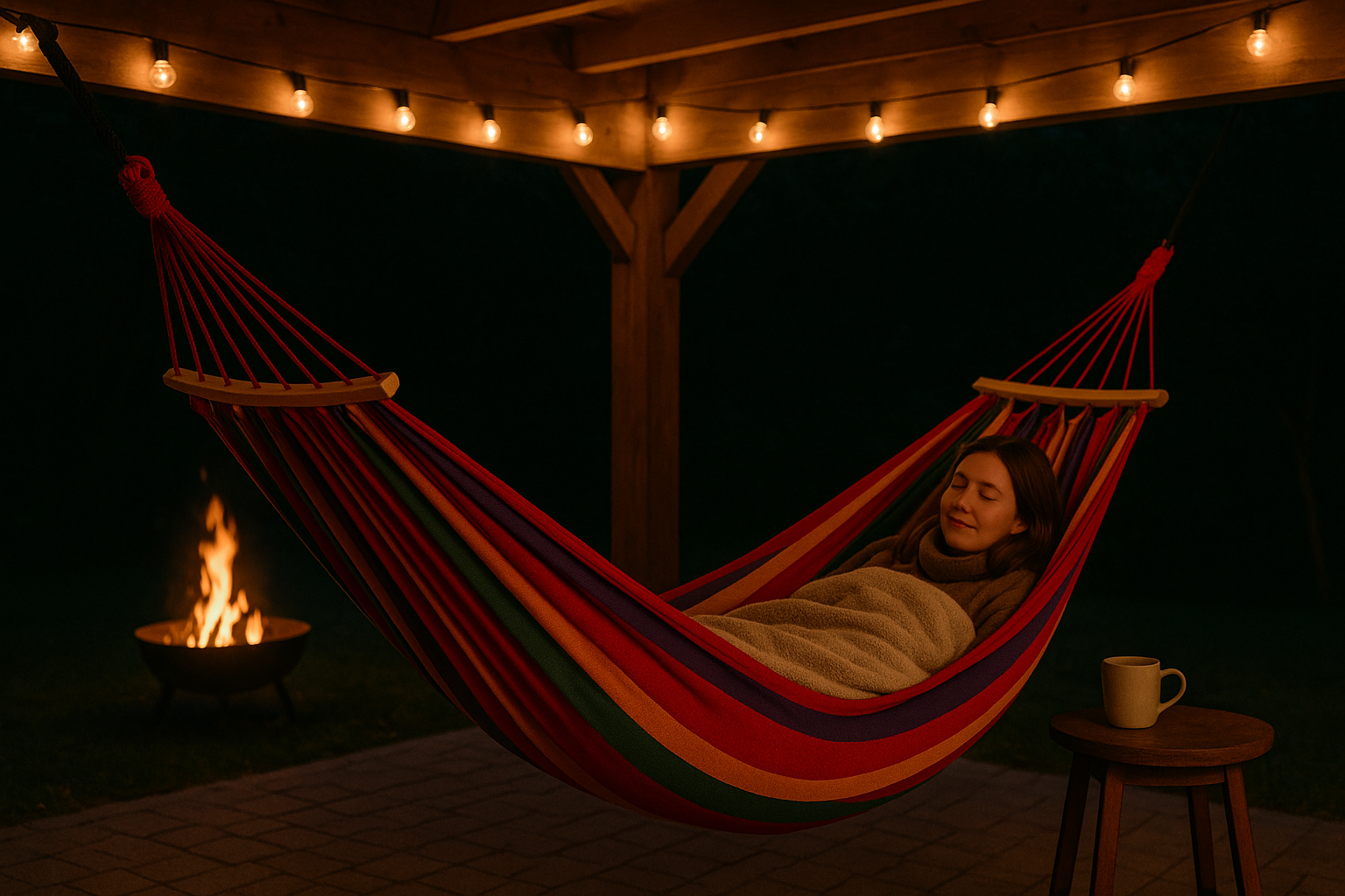 Afbeelding van HSXL Dubbele Hangmat Rood met Spreidstok en Touwen - 1 of 2 Persoons - Lig Oppervlak 190x150cm - Lengte 260cm