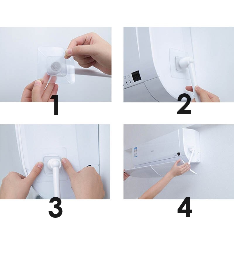 Afbeelding van Bewello - Windscherm voor Airco - Windgeleider Universeel 57 t/m 105 cm breedte - (DRAAIBAAR + KANTELBAAR) -