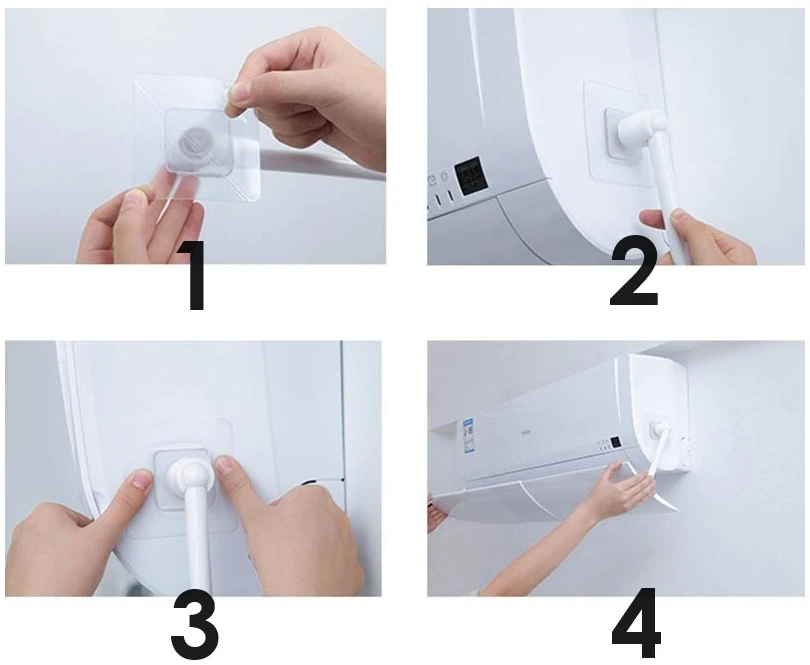 Afbeelding van Bewello - Windscherm voor Airco - Windgeleider Universeel 57 t/m 105 cm breedte - (DRAAIBAAR + KANTELBAAR) -