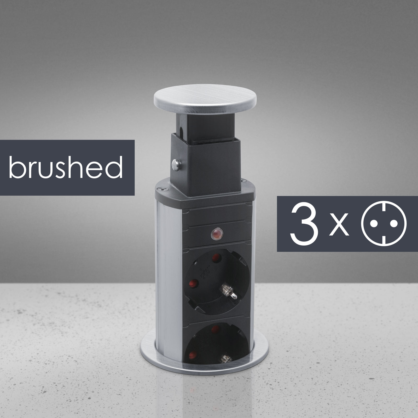 Afbeelding van DELIGHT - Inbouw Pop-Up Tafelblad Stekkerdoos met 3 Stopcontacten - Zilver - 5378 aa10 4a3a b7ff fb547a17ef8f