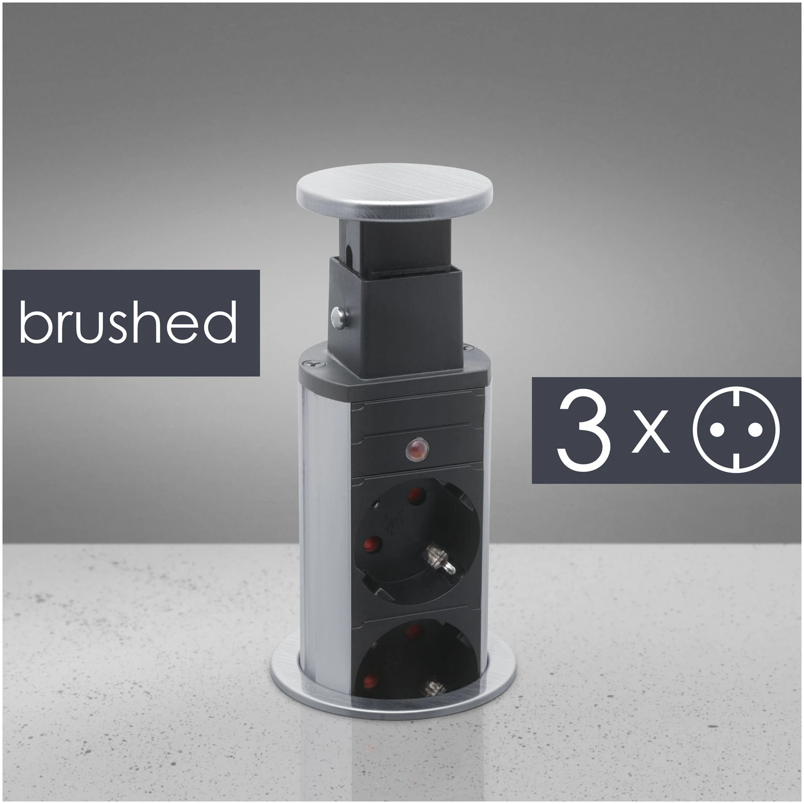 Afbeelding van DELIGHT - Inbouw Pop-Up Tafelblad Stekkerdoos met 3 Stopcontacten - Zilver - 5378 aa10 4a3a b7ff fb547a17ef8f