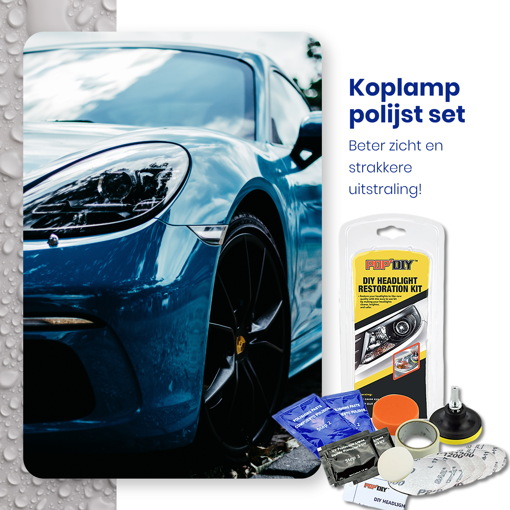 Afbeelding van POP'DIY Koplampen Polijst Set - Complete Koplampen Renovatie / Restauratie set - Koplampen Opknappen -