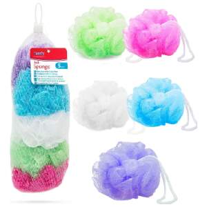 Afbeelding van Set van 5 - Douchespons / Badspons - Puff Sponzen / Netspons / Spons - Sponzen Voordeelverpakking - 5580 fe15