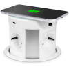 Afbeelding van DELIGHT - Inbouw Pop-Up Tafelblad Stekkerdoos met 2x USB -A / 4 Stopcontacten / Draadloos oplaadpunt QI / 2x