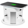 Afbeelding van DELIGHT - Inbouw Pop-Up Tafelblad Stekkerdoos met 2x USB -A / 4 Stopcontacten / Draadloos oplaadpunt QI / 2x