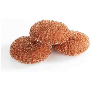 Afbeelding van Staalspons Koper Metaal - Schuurspons Afwas - Pannenspons Antikras - Barbecue Schoonmaak spons - BPK - 55f8