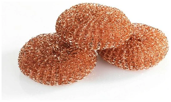 Afbeelding van Staalspons Koper Metaal - Schuurspons Afwas - Pannenspons Antikras - Barbecue Schoonmaak spons - BPK - 55f8