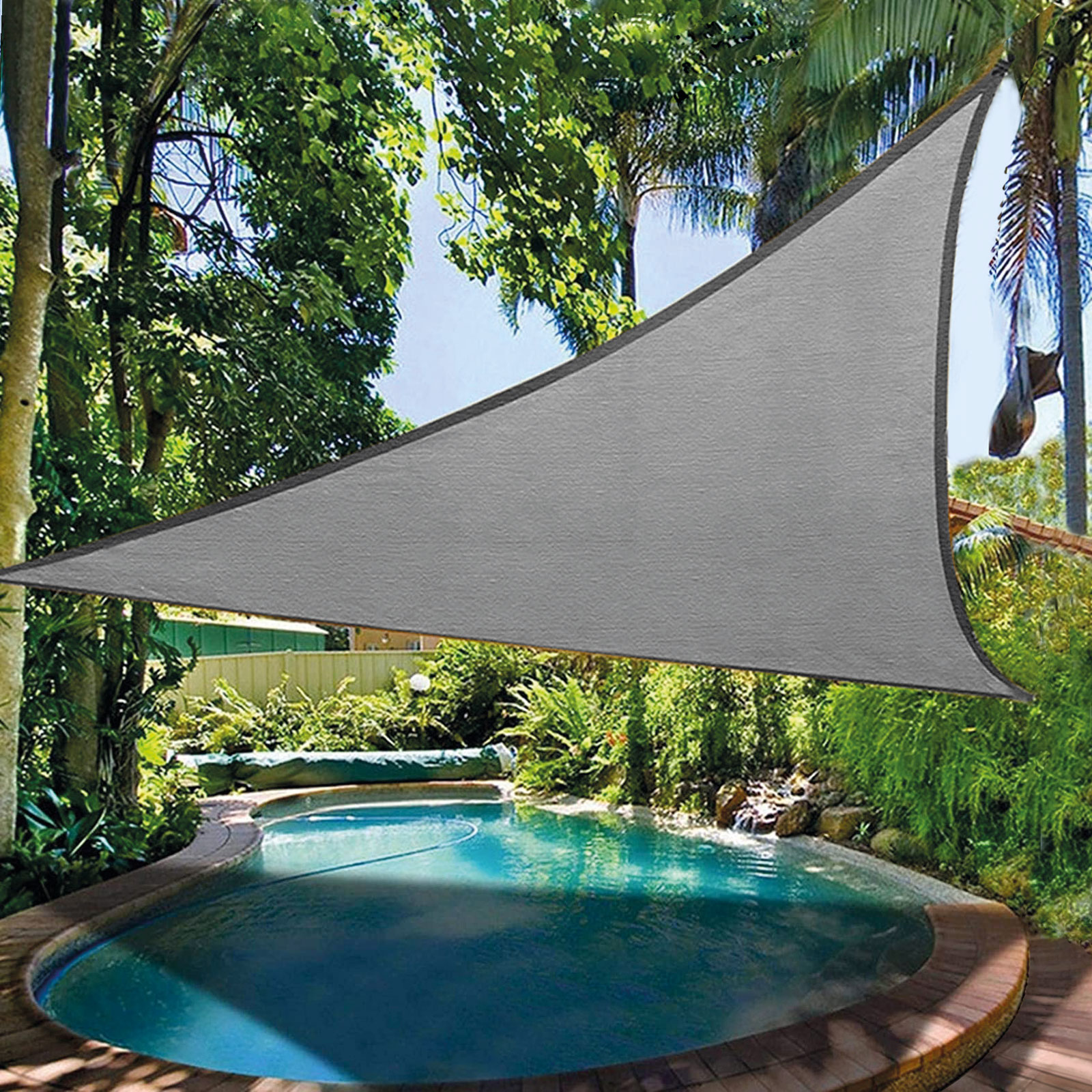 Afbeelding van Garden of Eden - Schaduwdoek Driehoek - 2x2x2m - Stevig Doek 160g/m² - Grijs - UV bestendig - Zonnescherm