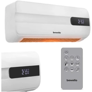 Afbeelding van Elektrische Verwarming Kachel Wand Hangend met Thermostaat - Ventilator Functie - Wandbevestiging - tot 30m2
