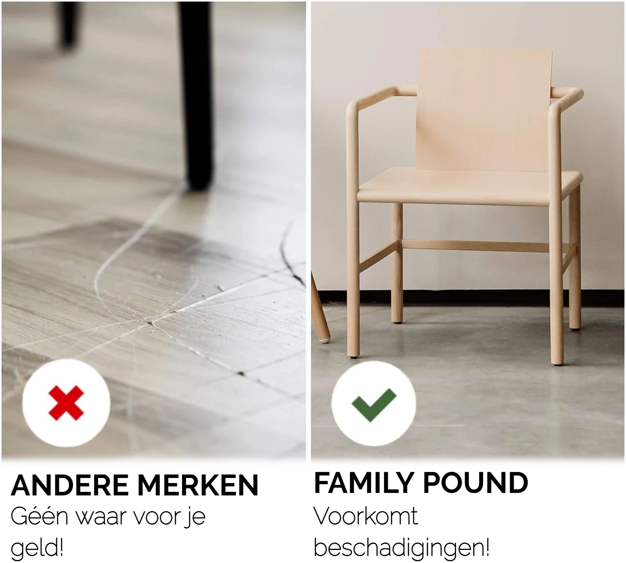 Afbeelding van 120x Premium Viltjes Stoelpoten - Wit - Zelfklevend Anti Kras Meubelvilt voor Meubels - 120 stuks - Rond en