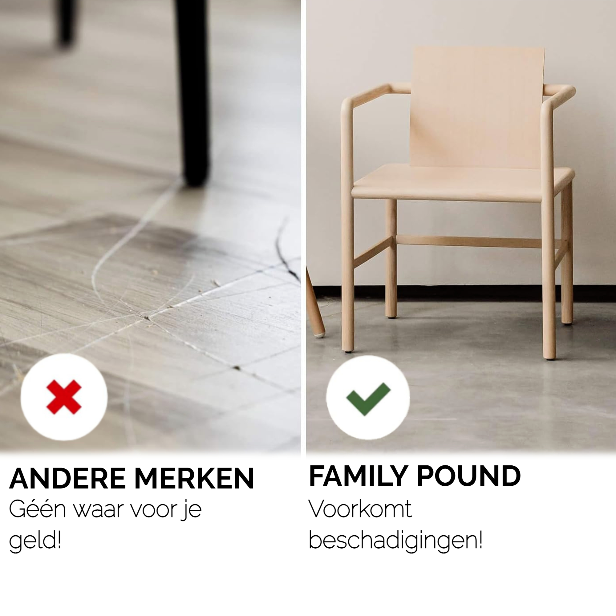 Afbeelding van 240x Premium Viltjes Stoelpoten - Zwart & Wit - Zelfklevend Anti Kras Meubelvilt voor Meubels - 240 stuks