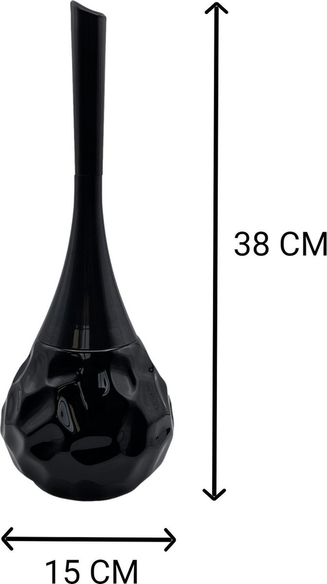 Afbeelding van Zwarte Keramische Design Toiletborstel/WC borstel - Met houder - Uniek design - 5ac1 bc22 4715 a8da