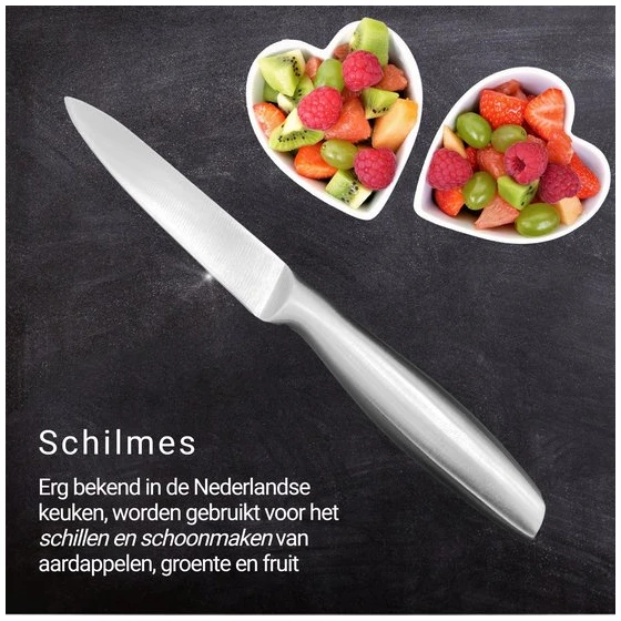 Afbeelding van Luxe Messenset met Messenblok Houder RVS - Keukenmessen - Zwart met Zilver - 7-delig Messenblok -