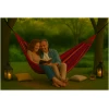 Afbeelding van HSXL Dubbele Hangmat Rood met Touwen - 1 of 2 Persoons - Lig Oppervlak 190x150cm - Lengte 260cm - 5d98 0463