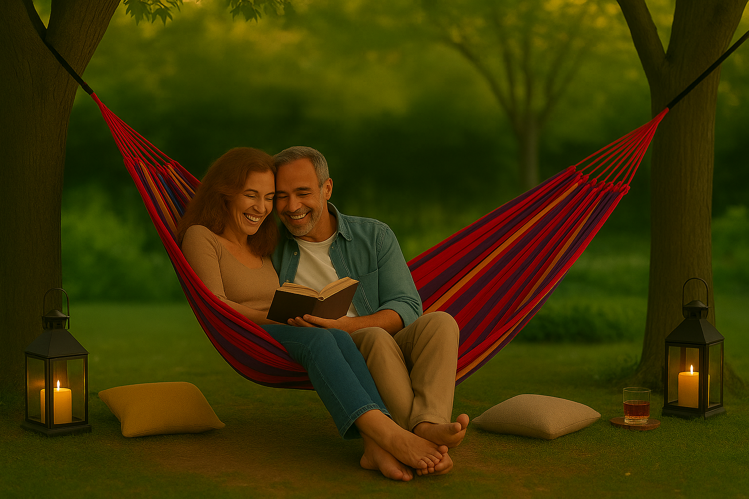 Afbeelding van HSXL Dubbele Hangmat Rood met Touwen - 1 of 2 Persoons - Lig Oppervlak 190x150cm - Lengte 260cm - 5d98 0463