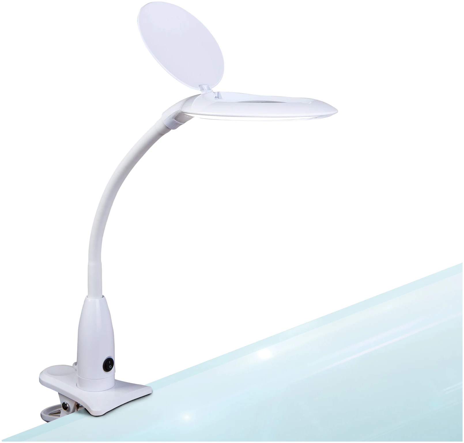 Afbeelding van Handy - Bureau Loeplamp met Tafelklem - Vergrootglas met verlichting - 12 Dioptrie (5x Zoom) Op Netstroom -