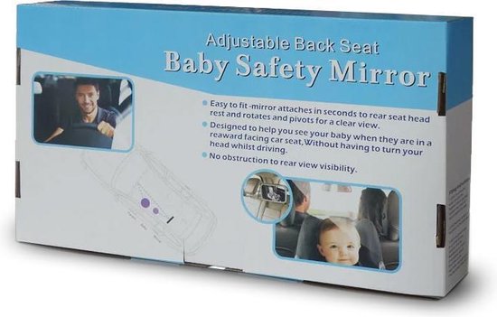 Afbeelding van Achterbank spiegel voor Baby & Kind - Auto Accessoires - Shatterproof - Zwarte A3 Verstelbare Monitor -