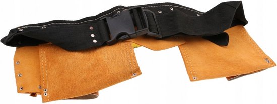 Afbeelding van Lederen Gereedschapsgordel - 10 vaks - ToolPack - Gereedschapsriem - Hamerhouder - Tapehouder - Spijkerschort