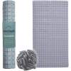 Afbeelding van HSXL - Antislipmat - 70x40CM - Incl. Netspons - Antislip Douchemat / Badmat Grijs met Zuignappen – Mat voor