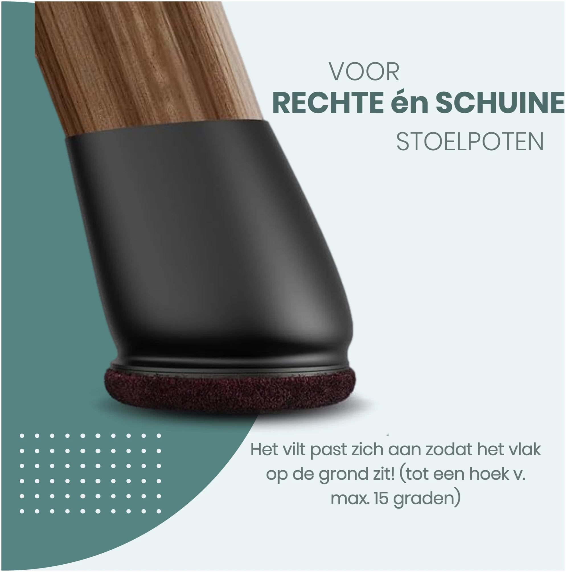 Afbeelding van N'JOY LIFE - 24x Premium Stoelpoot beschermers Flexibel - Stoelpootdoppen 22-28 mm voor Ronde Stoelpoten
