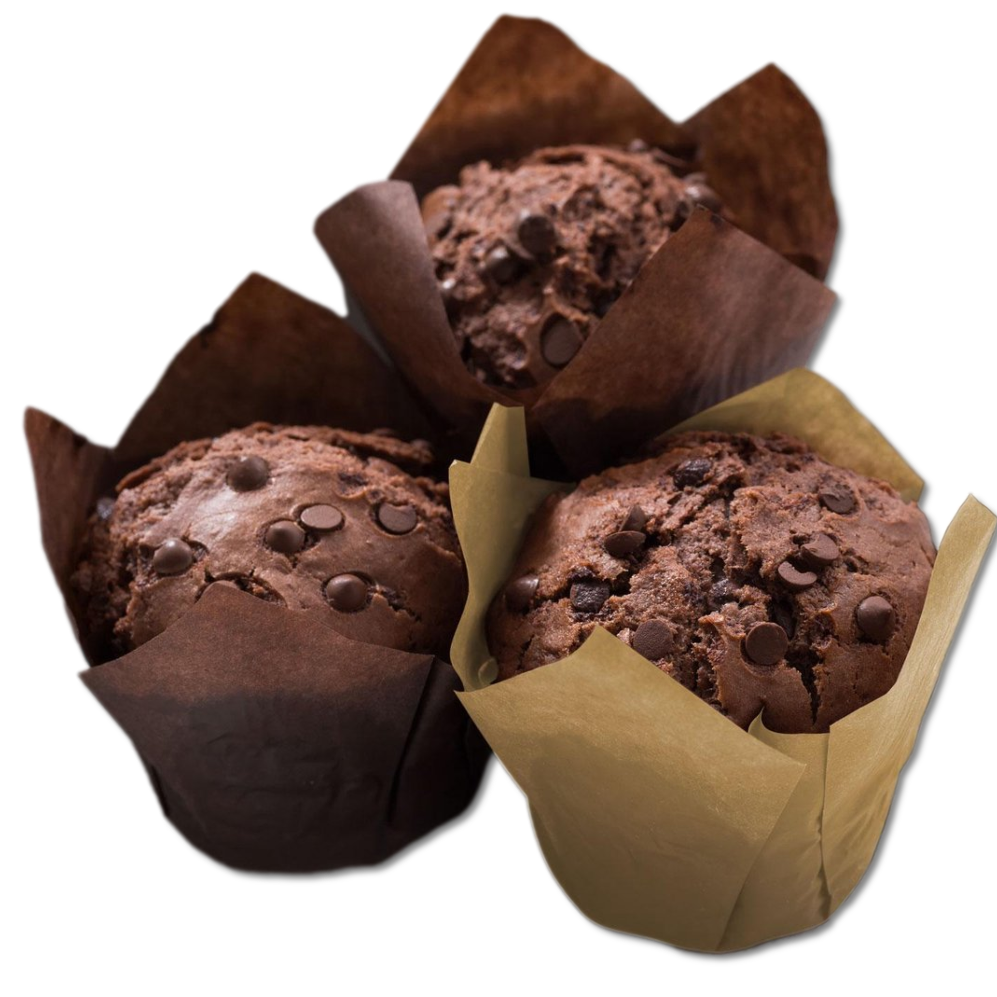 Afbeelding van 100x Muffin Tulp Vormpjes Papier - Cupcake Tulpen - 100 Stuks - Licht en Donkerbruin - Muffin Papiertjes