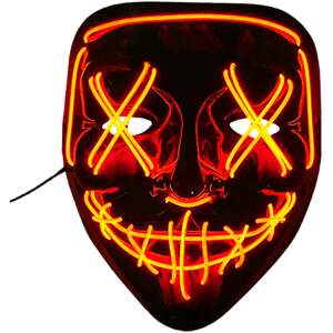 Afbeelding van Verlicht Verkleedmasker Purge - Rood - Masker met LED verlichting - Anonymous Masker voor Festival,