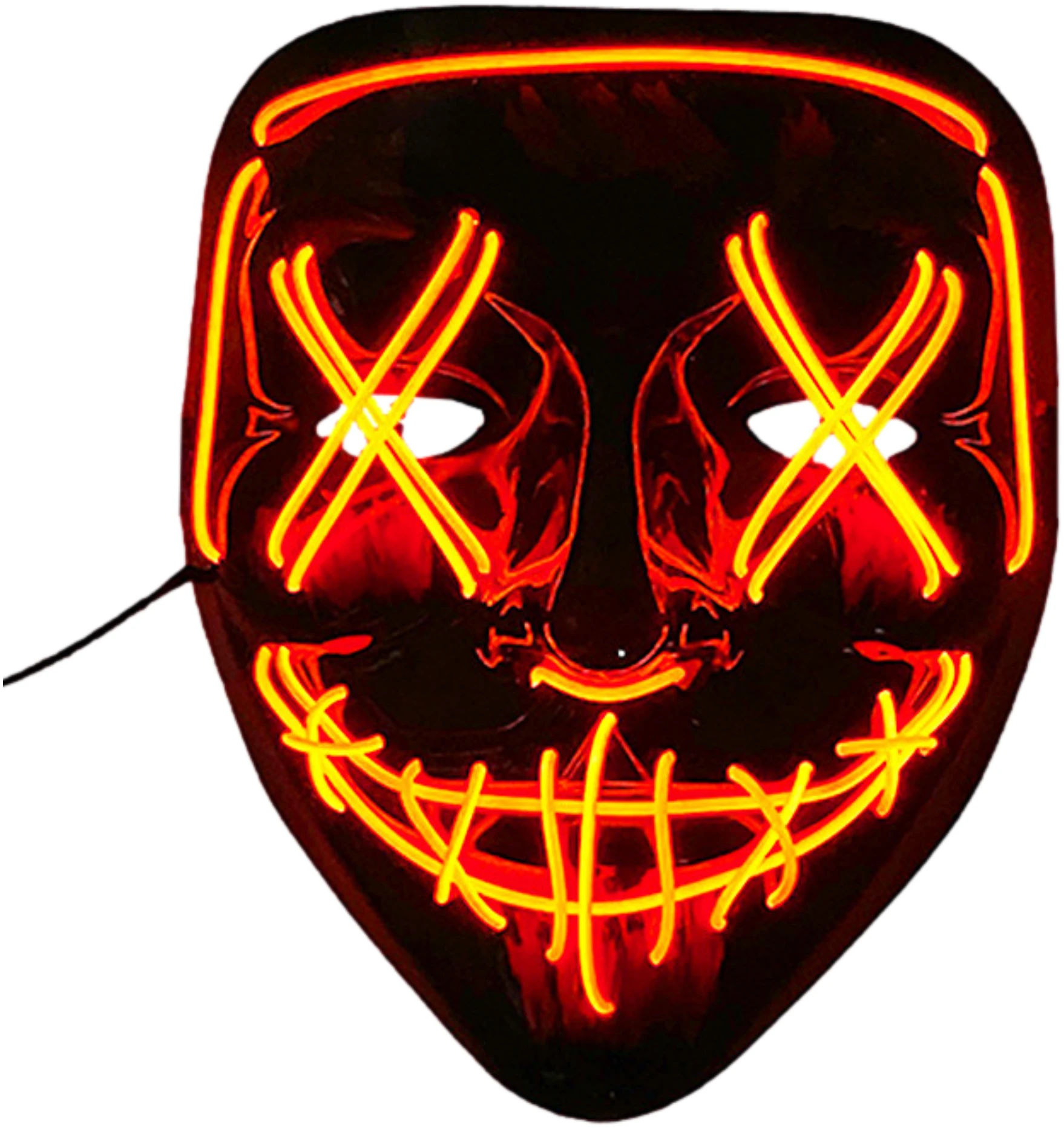 Afbeelding van Verlicht Verkleedmasker Purge - Rood - Masker met LED verlichting - Anonymous Masker voor Festival,