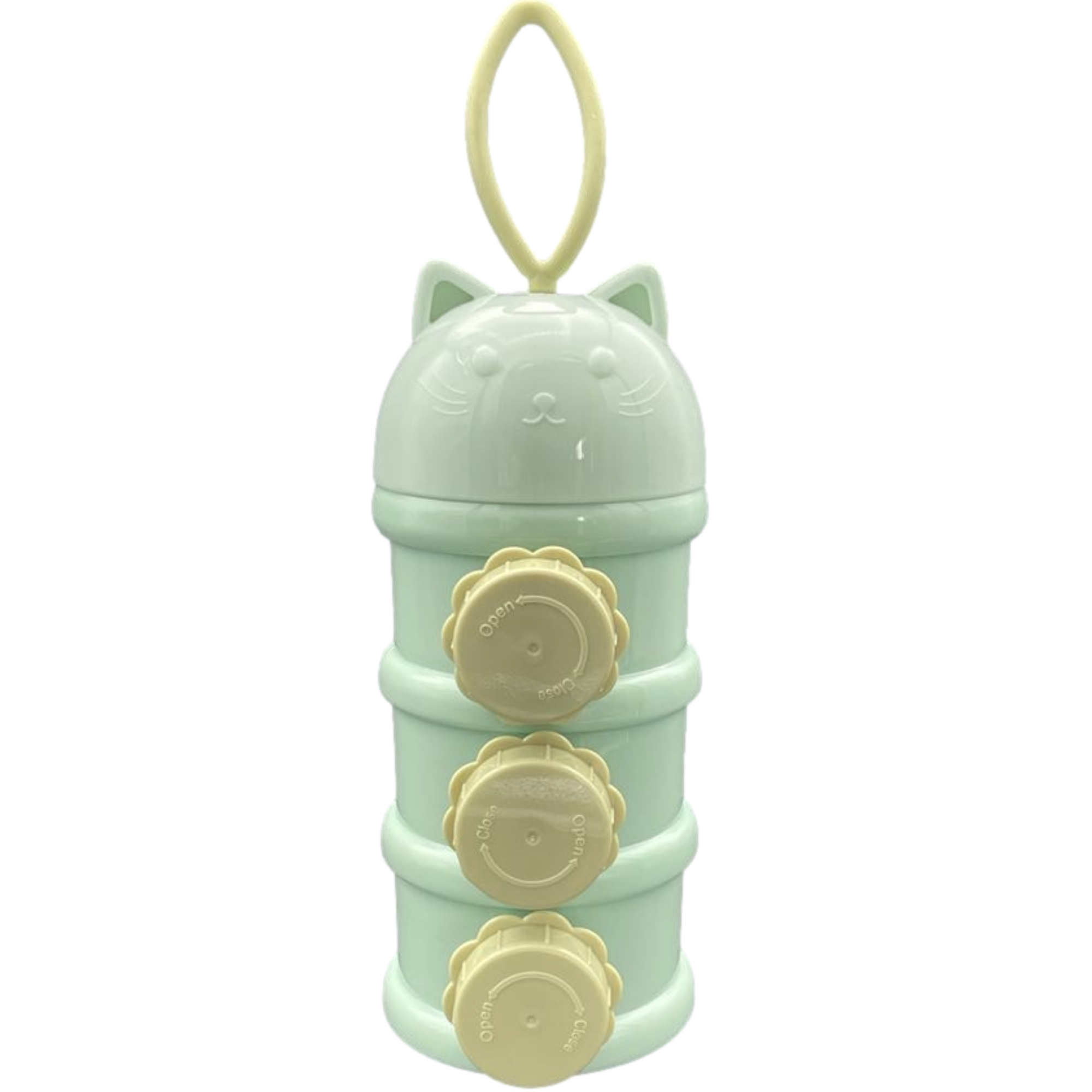 Afbeelding van HSXL - Melkpoeder Doseerdoosjes – Melkpoeder Toren – BPA Vrij – 3 Compartimenten – Groen –