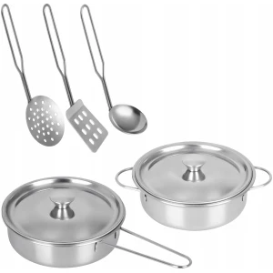 Afbeelding van Metalen Speelgoed Pannenset - Pannen Set - Keukengerei voor Speelkeuken - 6 delig - Metaal - 6179 cc12 41c3