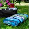 Afbeelding van Promis - Picknickkleed Waterdicht - 200 x 150 cm - Groen / Blauw / Grijs gestreept - met handvat - 61cc 9ace