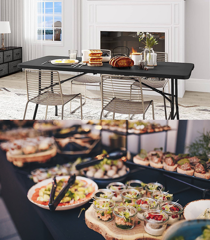 Afbeelding van Inklapbare Tafel - Buffettafel - Campingtafel - Klaptafel - Vouwtafel Buiten - Tuintafel - 180 x 73 x 76 cm -