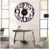 Afbeelding van HSXL - 60cm Grote Stille Wandklok Landelijk en Industrieel uit Zwart Metaal - Groot - 60 cm - Metalen