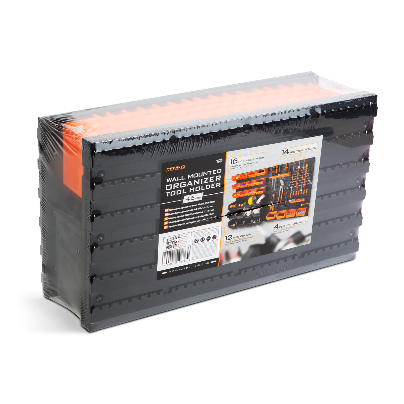 Afbeelding van Handy - Wand Gereedschapshouder voor in Garage of Schuur - 4 Panelen - Met toebehoren! -