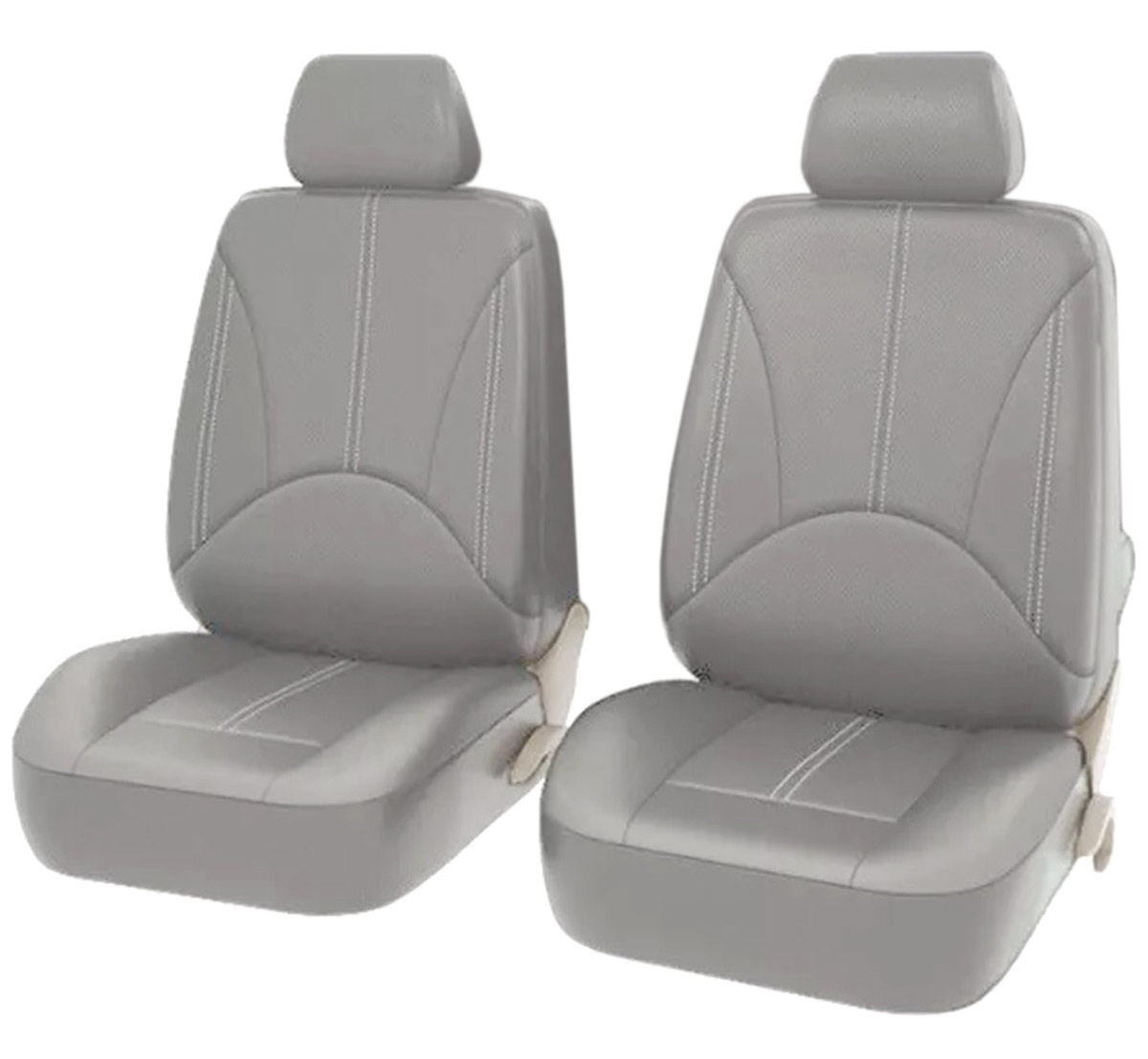 Afbeelding van Universele stoelhoezen auto - Eco Kunst Leer - Lichtgrijs - Stoelhoes voor in de auto - Complete set -
