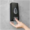Afbeelding van Vog&Arths - Zeepdispenser Wandmontage - Hangend Zeeppompje Muur - Mat Zwart - Mechanische Zeep pomp -