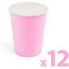 Afbeelding van Kartonnen Bekertjes Roze 250ml 12 stuks - Wegwerp Bekers - Feest/Verjaardag / Limonade Bekertjes - Feestjes -