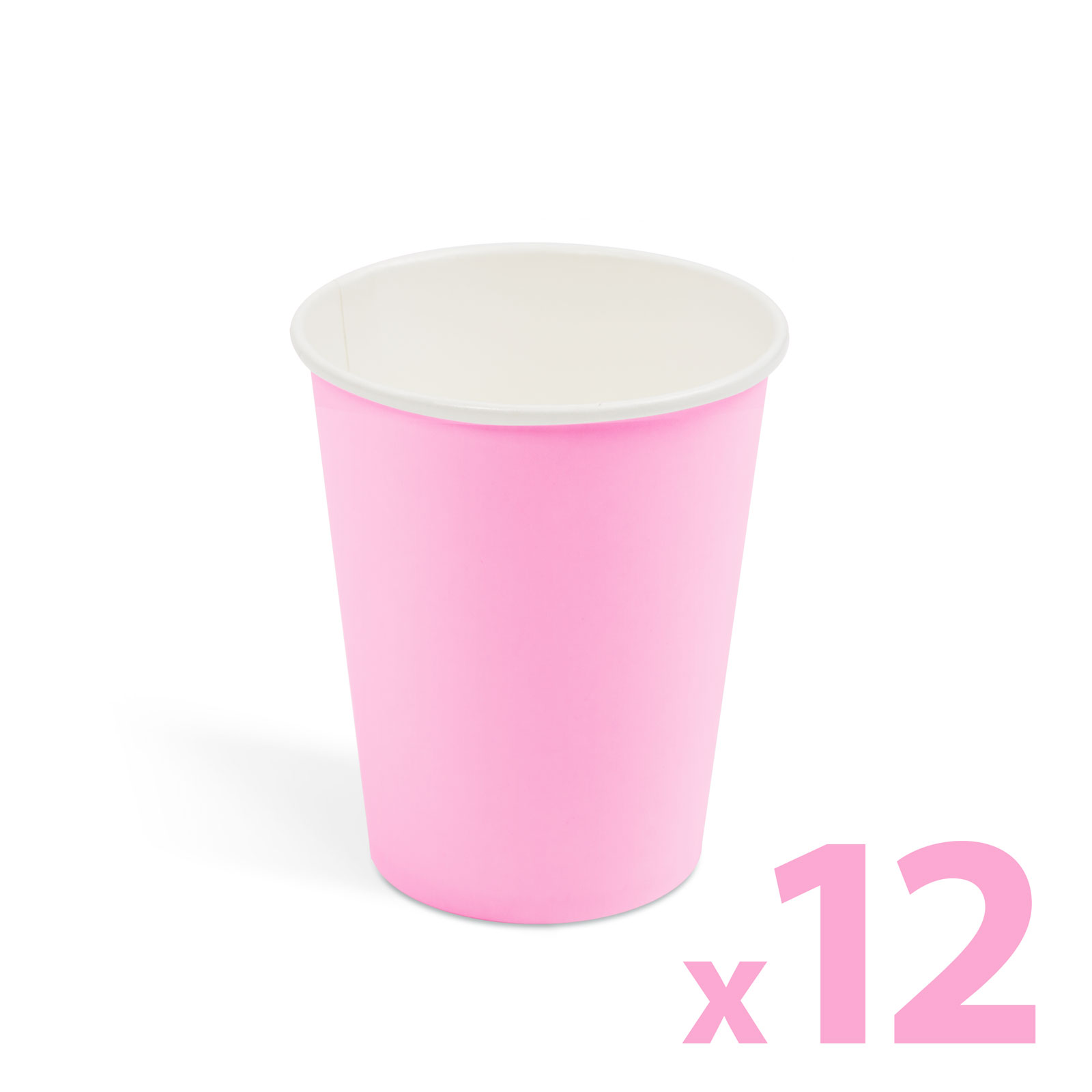 Afbeelding van Kartonnen Bekertjes Roze 250ml 12 stuks - Wegwerp Bekers - Feest/Verjaardag / Limonade Bekertjes - Feestjes -
