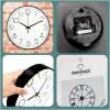 Afbeelding van HSXL - Kleine 30cm Design Wandklok met Stil Quartz Uurwerk - Zwart / Wit - HSM001 - Analoog - Klok Modern -