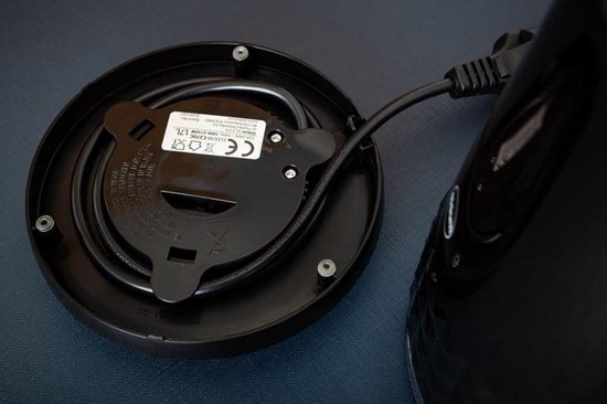 Afbeelding van Moderne Waterkoker Zwart Glans - met Retro Patroon - 652f 463d 461f 9116 b9664c5c9003