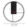 Afbeelding van HSXL - 60cm Grote Stille Wandklok Landelijk en Industrieel uit Zwart Metaal met Houten Wijzers - Groot - 60