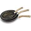 Afbeelding van Koekenpannenset - Koekenpannen Ø20, 24, 28cm - Eco Friendly Pannenset - Koekenpan - Goud / Zwart /
