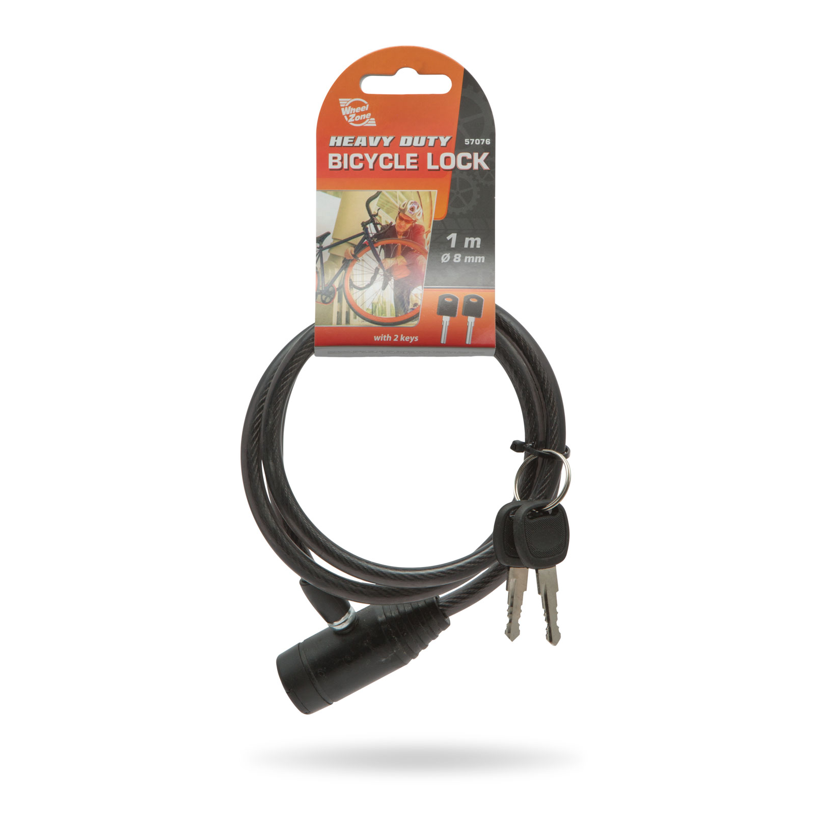 Afbeelding van WheelZone Heavy Duty - Fietsslot - kettingslot - hangslot met 2 sleutel - kabelslot - sloten - Waterbestendig