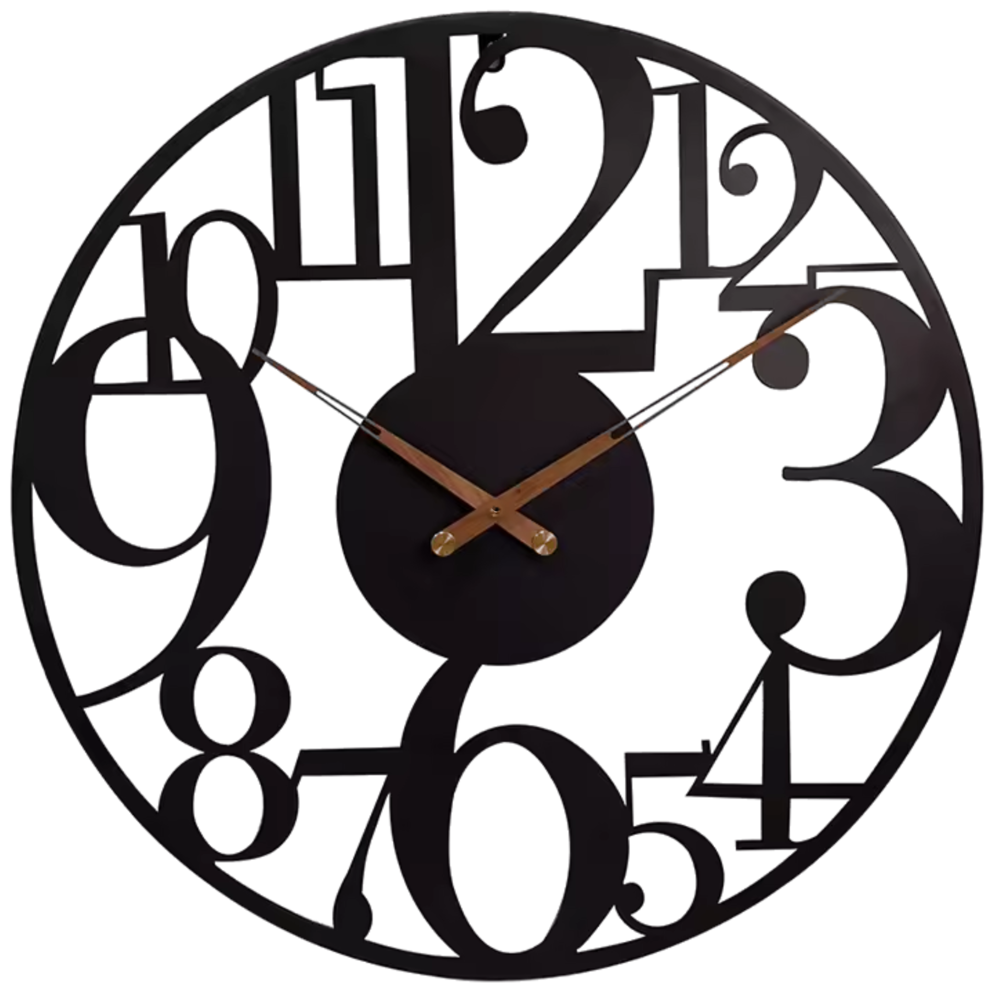 Afbeelding van HSXL - 60cm Grote Stille Wandklok Landelijk en Industrieel uit Zwart Metaal - Groot - 60 cm - Metalen
